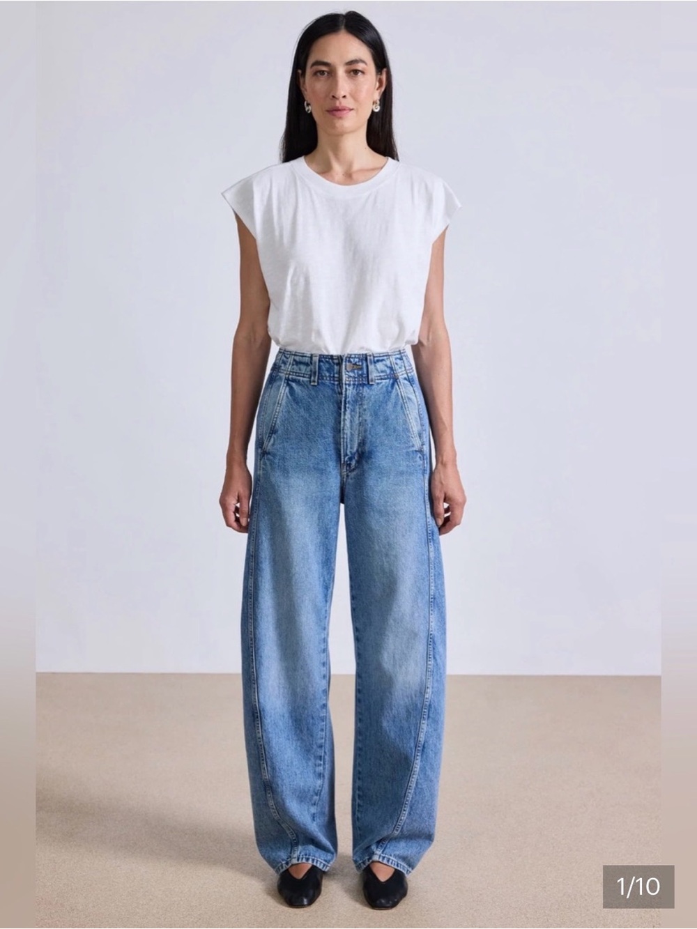 Apiece Apart Meridian Jean Tulum Wash High Rise Wide Leg Denim Size 26 EUC